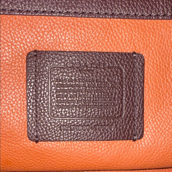 Coach Men's Burnt Orange Leather University Backpack - Picture 2 of 3